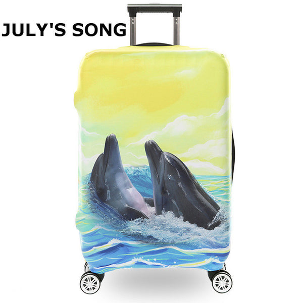 JULY'S SONG Travel Luggage Suitcase Protective Cover Apply for 18 to 32inch Luggage Case Elastic Cartoon Suitcase Cover