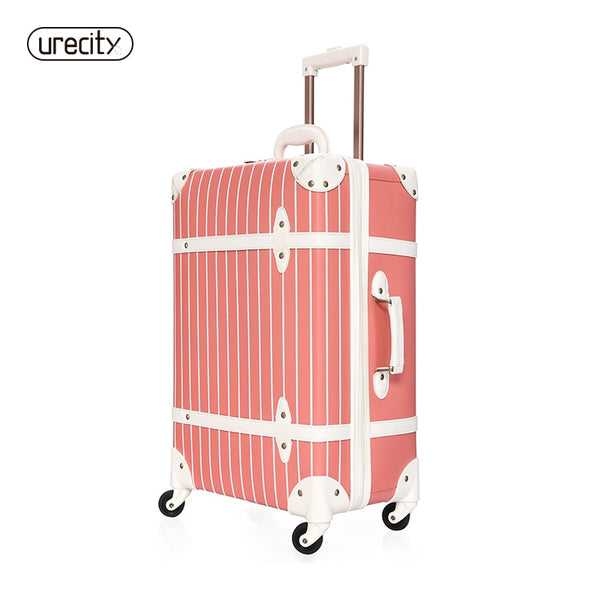 NEW luggage travel bags travel striped luggage wheels case suitcase luggage girls suitcase leather suitcase PU pp free shipping