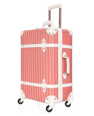 NEW luggage travel bags travel striped luggage wheels case suitcase luggage girls suitcase leather suitcase PU pp free shipping