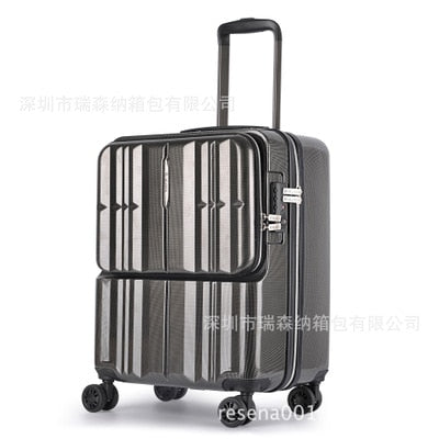 Travel tale PC 20" Front computer bag Rolling Luggage Multifunction business suitcase universal wheel suitcase
