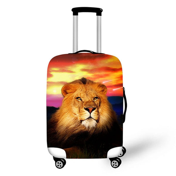 traveler accessories elasticity durable suitcase cover scratch proof waterproof suitcase cover lion pattern exterior design case