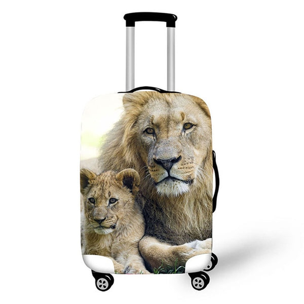 traveler accessories elasticity durable suitcase cover scratch proof waterproof suitcase cover lion pattern exterior design case