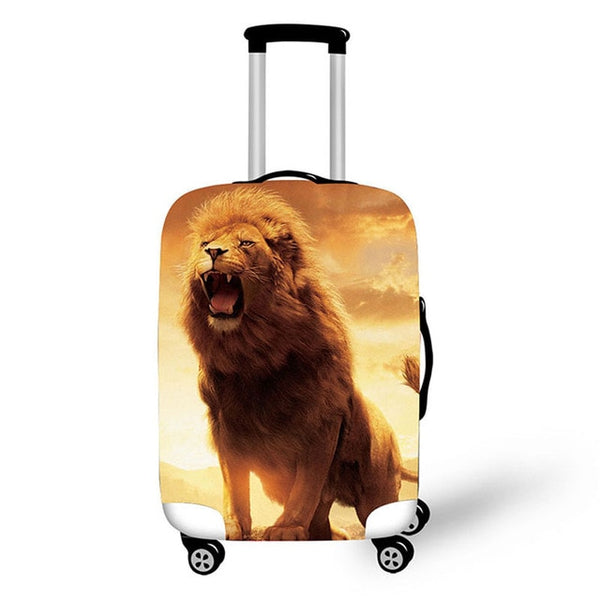traveler accessories elasticity durable suitcase cover scratch proof waterproof suitcase cover lion pattern exterior design case