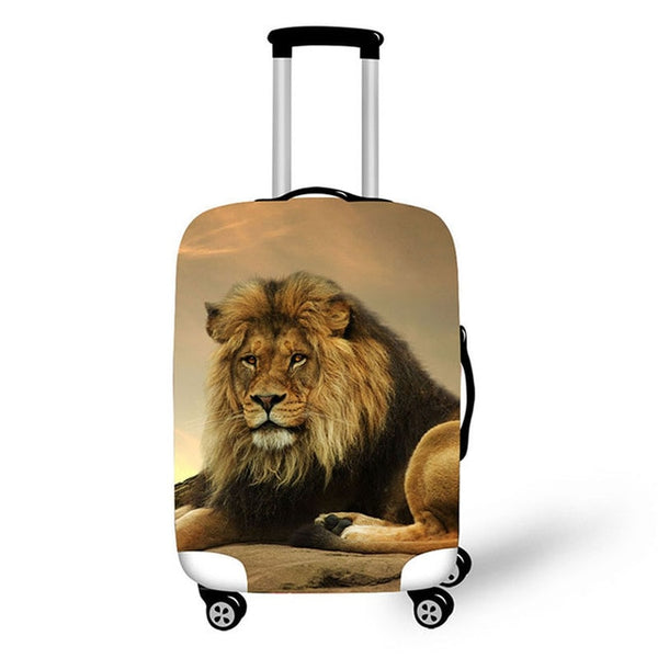 traveler accessories elasticity durable suitcase cover scratch proof waterproof suitcase cover lion pattern exterior design case