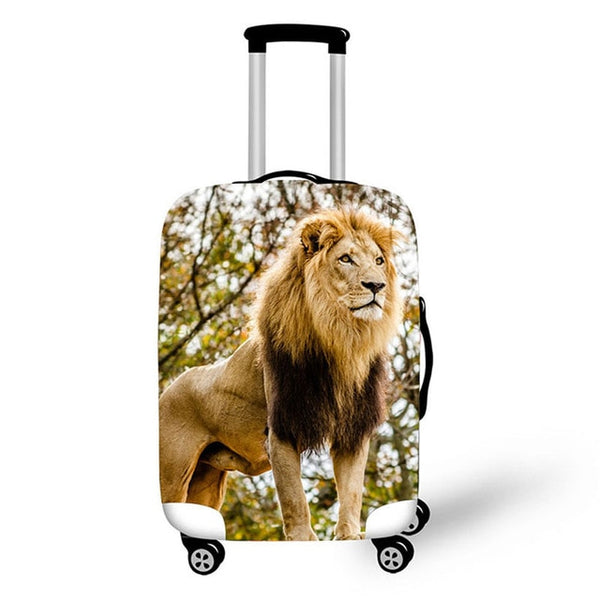 traveler accessories elasticity durable suitcase cover scratch proof waterproof suitcase cover lion pattern exterior design case