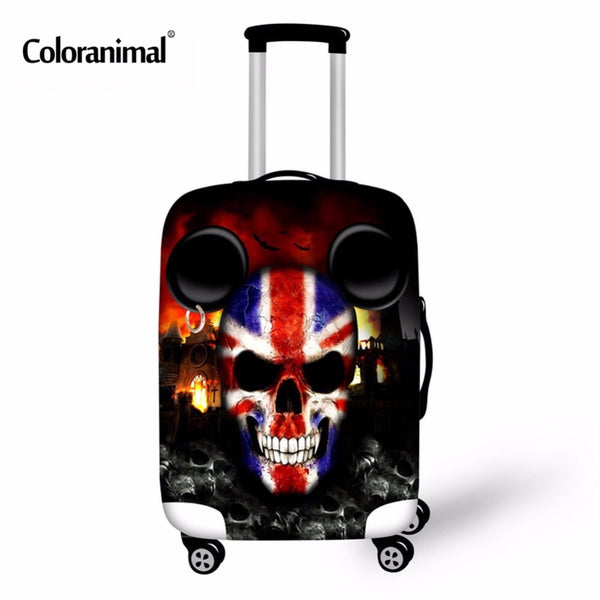 Coloranimal Travel on Road Luggage Cover Protective Suitcase Cover Trolley Case Luggage Dust Cover Cool Skull Suitcase Cover