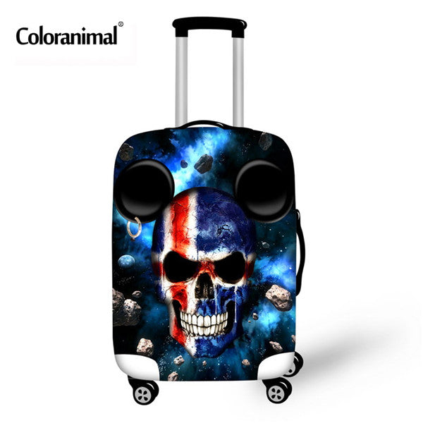 Coloranimal Travel on Road Luggage Cover Protective Suitcase Cover Trolley Case Luggage Dust Cover Cool Skull Suitcase Cover