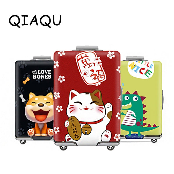QIAQU Thicker Cartoon Luggage Suitcase Protective Cover for Apply to 18-32 inch Elastic Suitcase Cover Travel Accessories