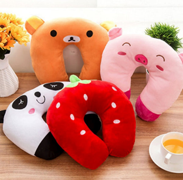 Special Offer  U-shaped Plush Pillow Travel Pillow Cartoon Animal Car Headrest Dolls airplane pillow  travel pillow
