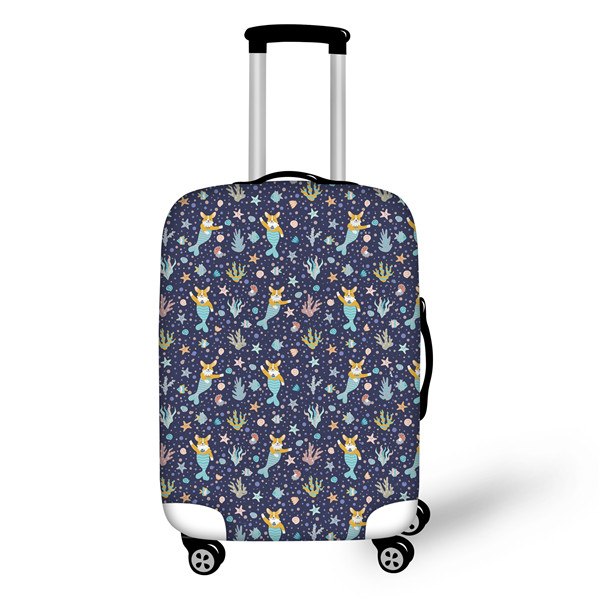 TWOHEARTSGIRL Dachshund Pattern Women Suitcase Protective Cover Travel Luggage Dust Cover Thickened Suitcase Cover for Trolley