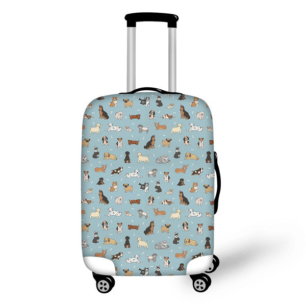 TWOHEARTSGIRL Dachshund Pattern Women Suitcase Protective Cover Travel Luggage Dust Cover Thickened Suitcase Cover for Trolley