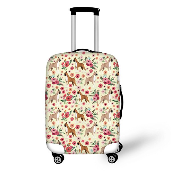TWOHEARTSGIRL Dachshund Pattern Women Suitcase Protective Cover Travel Luggage Dust Cover Thickened Suitcase Cover for Trolley
