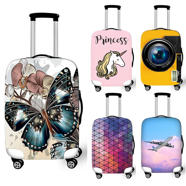 Butterfly/Princess Unicorn/Camera/Airplane Cover for Suitcase Girls Dust-proof Travel Luggage Protective Covers Suitcase Cover